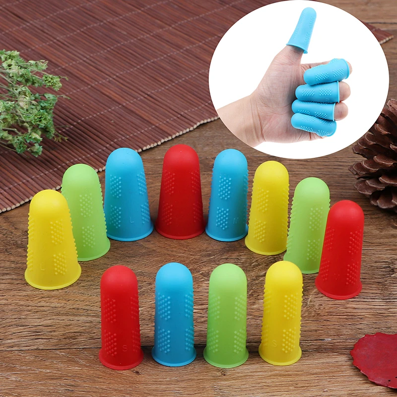 3/5pcs Silicone Finger Protector Sleeve Cover Anti-cut Heat Resistant Anti-slip Fingers Cover For Cooking Kitchen Tools