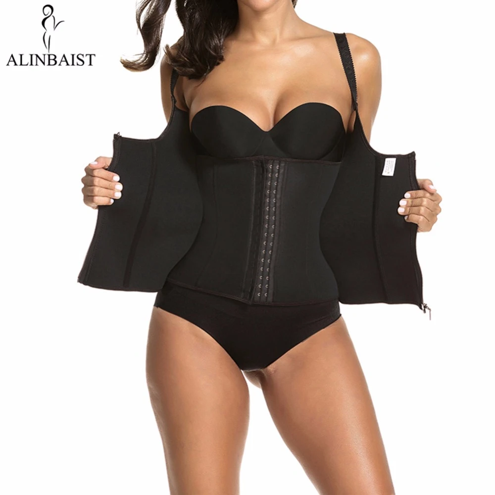 Women S Neoprene Sweat Vest Sauna Vest Waist Trainers Body Shaper Best Shapewear Weight Loss With Zipper And Hooks In Black Vest Waist Vest Waist Trainersbest Waist Trainer Aliexpress