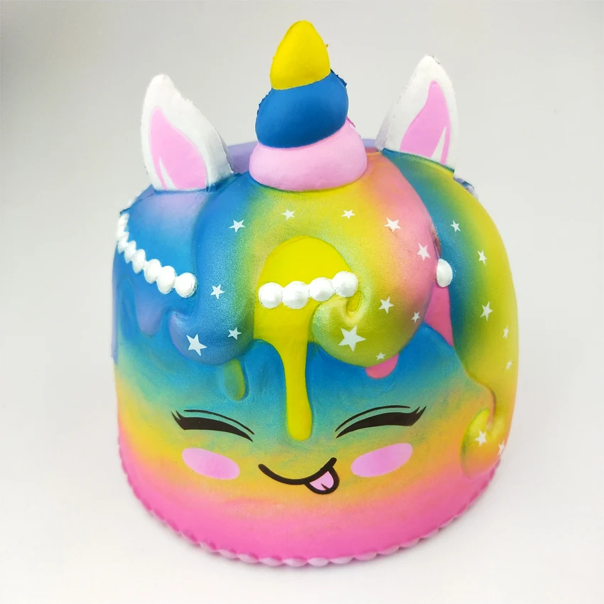

Punimaru rainbow unicorn jumbo Cake Squishy Simulation Sweet Scented Soft Squeeze Toys Decompression Slow Rising Fun Gift toy