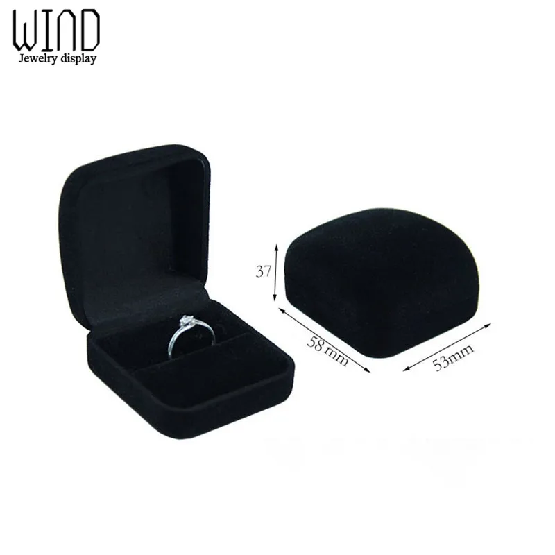 Anello Di Fidanzamento Scatola Di Imballaggio Velluto Regalo Di San Valentino Anello Di Nozze Vetrina Organizzatore Contenitore Di Gioielli Scatola Di