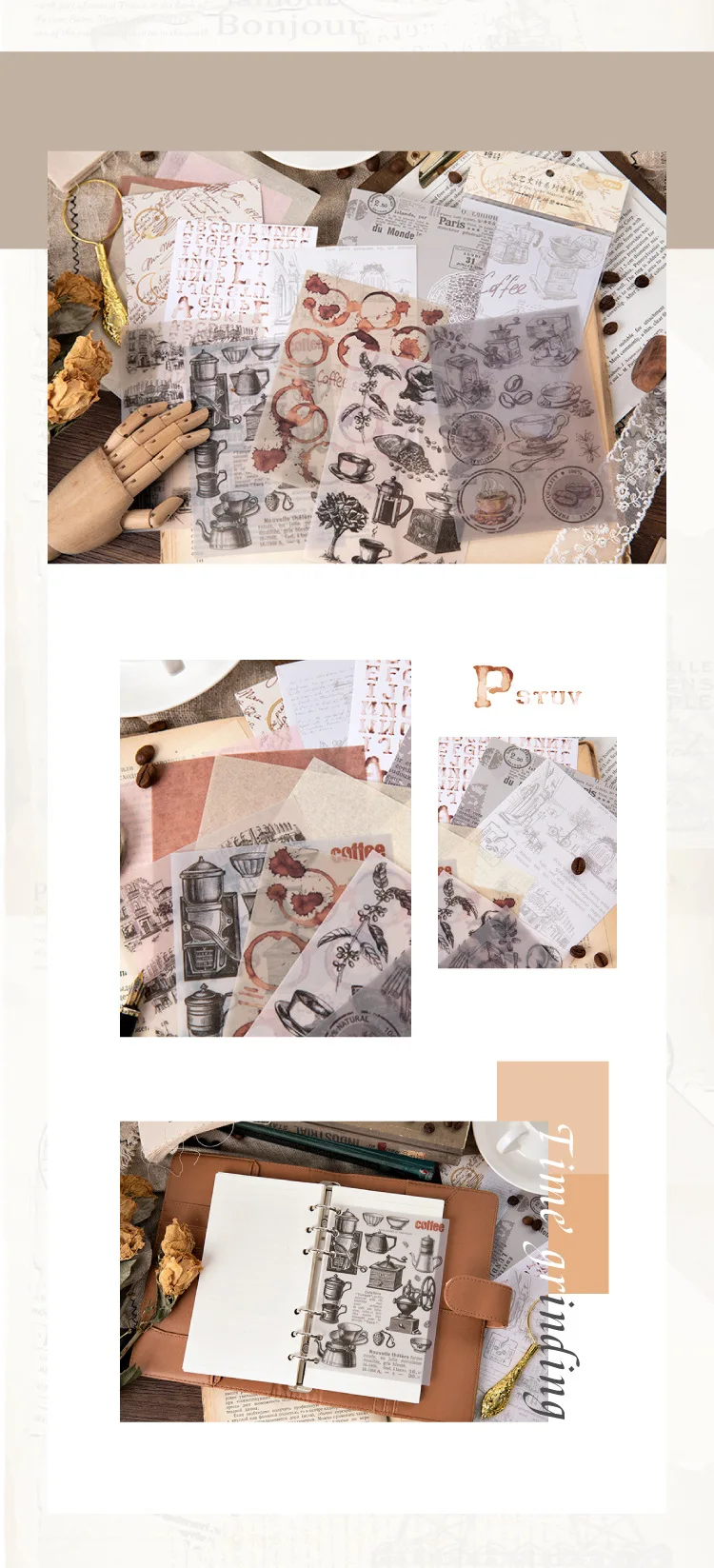 15 pcs/lot Kawaii Stationery Stickers Literary Epic Decorative Mobile Stickers Scrapbooking DIY Japanese Craft Stickers