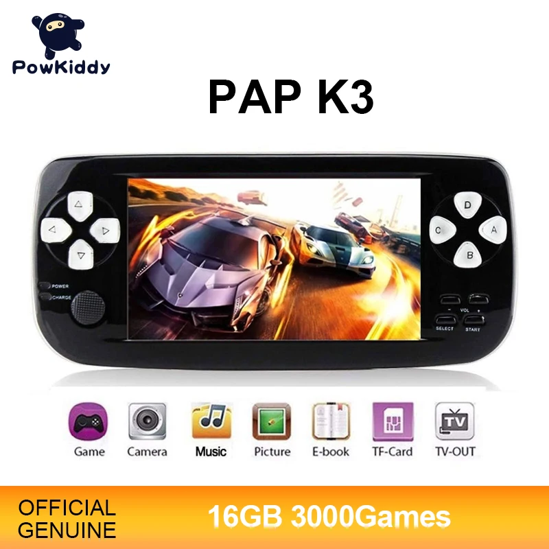 Ручной игровой плеер PAP K3 4 3 дюйма 64 бит 3000 встроенных классических ретро игр для