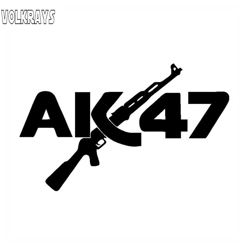 volkrays Interesting Car Sticker AK47 Gun Becomes Rifle Accessories Reflective Fashion Vinyl Decal Black/Silver/white 19cm*11cm |