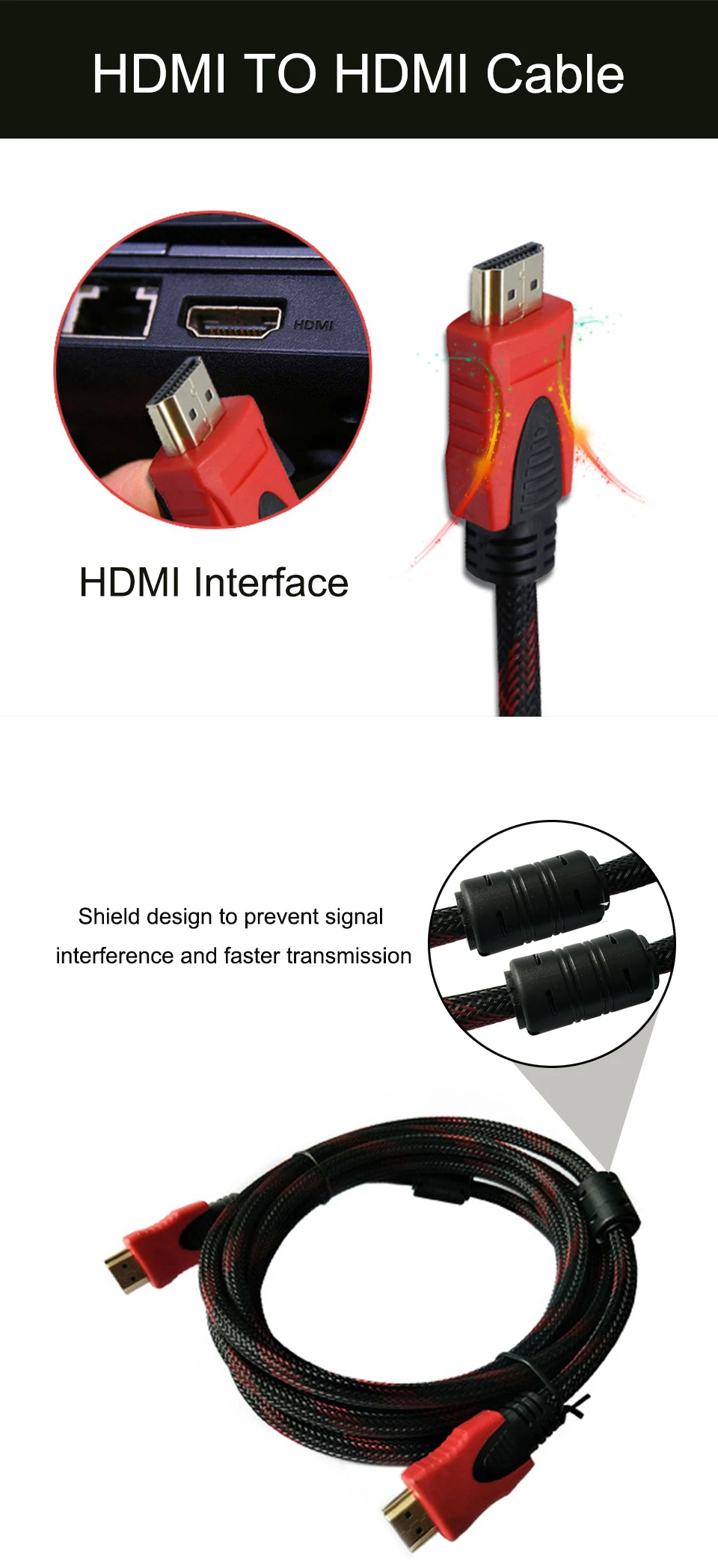 HDMI 1,4 кабели HDMI к HDMI интерфейс 1080P HD кабель мужчин и мужчин для HDTV переключатель делителя PS3 PS4 ноутбук компьютер