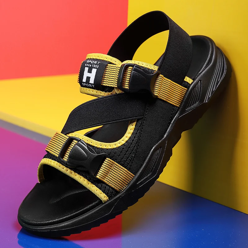 

2020 Summer Men's Sandals Lightweight Black Sandals for Men Students Roman Gladiator Men Beach Shoes Male Slippers Flip Flops