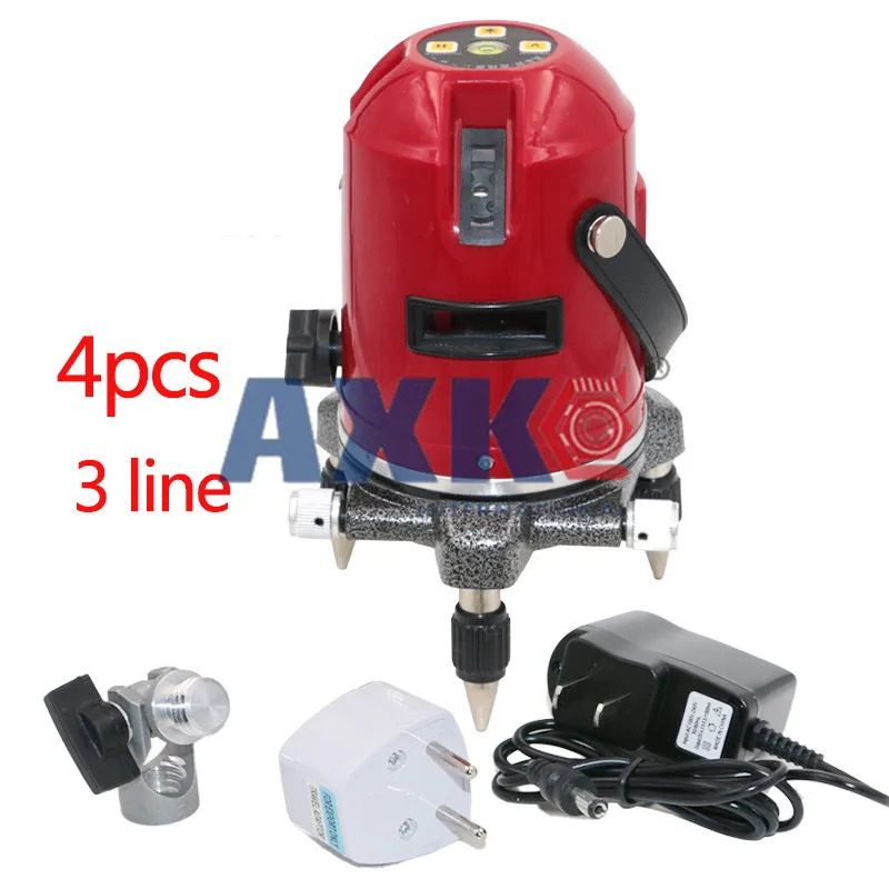 

Laser Level with 360 Rotary Tilt Function / Outdoor Euro Plug 635nM Leveler 3 Lines 4 Point Self Laser Level LT522