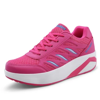 

Women Tennis Shoes Sneakers Basket Femme Thick Bottom Platform Wedge Lace-Up Breathable Woman Shoes Ladies Heightening Shoes New