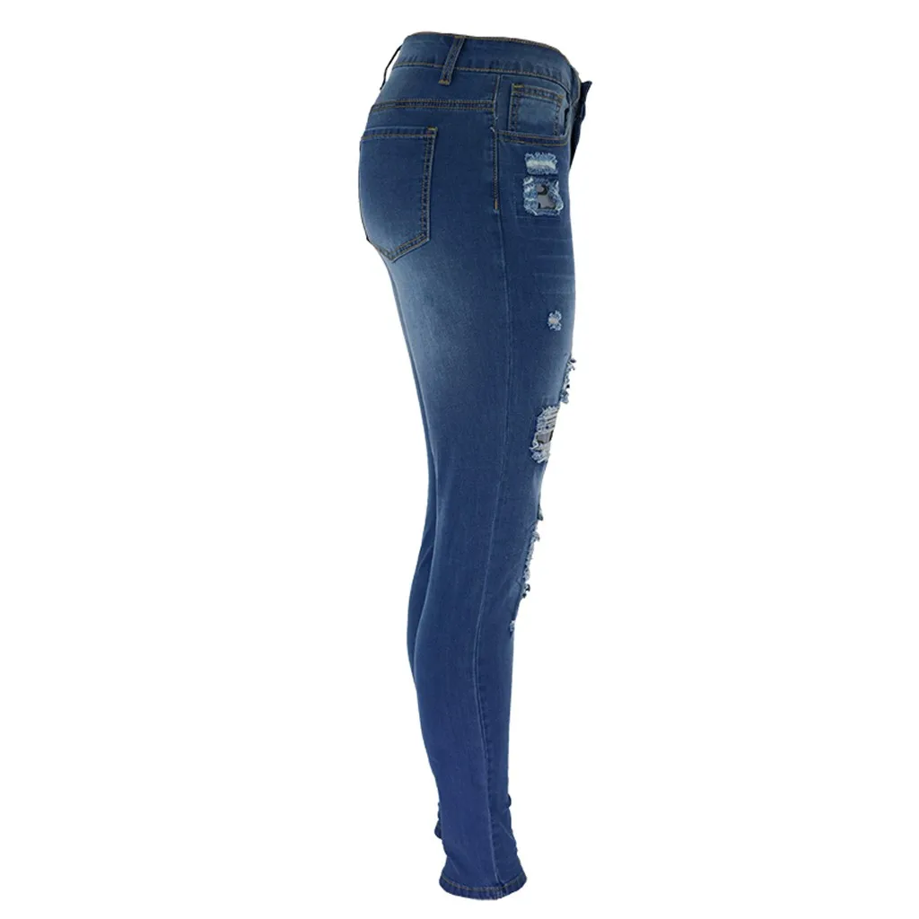 Женские зимние джинсы с высокой талией, повседневные Стрейчевые камуфляжные Леггинсы с принтом, штаны с дырками W1104