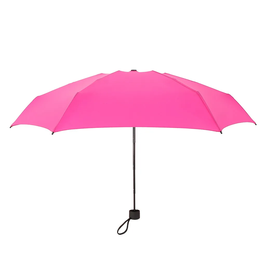 Мини Карманный Компактный зонтик от Солнца Анти УФ 5 складной защита от дождя и ветра путешествия портативный путешествия дождь мини-зонтик женщин FW3 - Цвет: Hot Pink