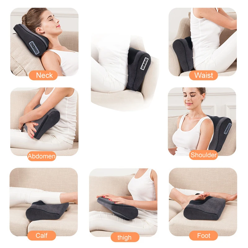 Neck Massager Cervical Shiatsu Massage Pillow Electric Multifunctional Massage Cushion Neck shoulder Body Relax Device
