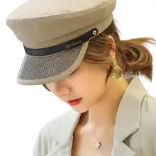 Мода Для женщин Весна с закруглёнными краями и пуговицей сверху Кепки осень Breton, мужские Классические Кепки берет таксиста Кепки s