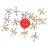 NEW Metal Play Jacks Game w/ Ball Set 10X Gold Silver Metal Jacks Metallic Jacks and Bouncy Ball Set Game Prizes Party 1