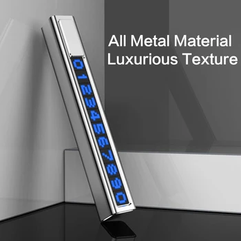 

3 Colors Temporary Hidable Metallic Parking Card Phone Number Card Plate Car Park Stop Car-styling Automobile Auto Interior