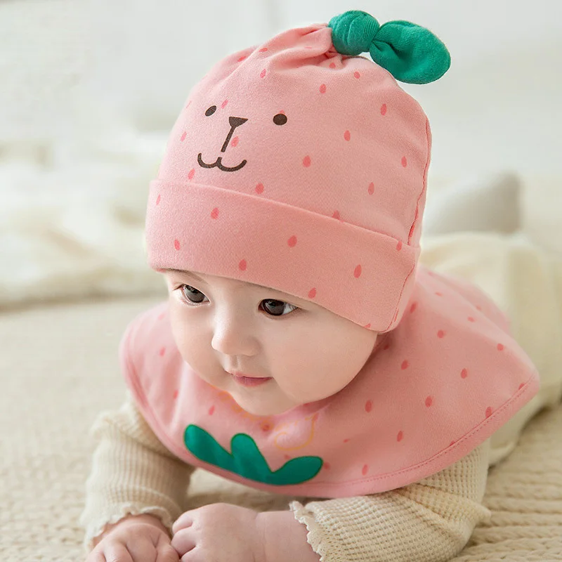 От 6 до 18 месяцев, Милая зимняя теплая шапка с рисунком, детские нагрудники, милые хлопковые шапки для маленьких девочек и мальчиков
