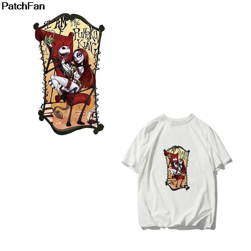 

Patchfan The Nightmare Before Christmas Clothes Patches Heat press Transfers Stickers Iron-on Handmade Appliques A2538