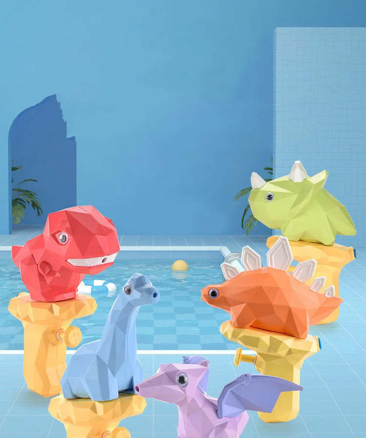 Pistolas de agua de dinosaurios para niños, pistola de chorro de agua para verano al aire libre, playa, piscina, novedad de 2021, 4 piezas