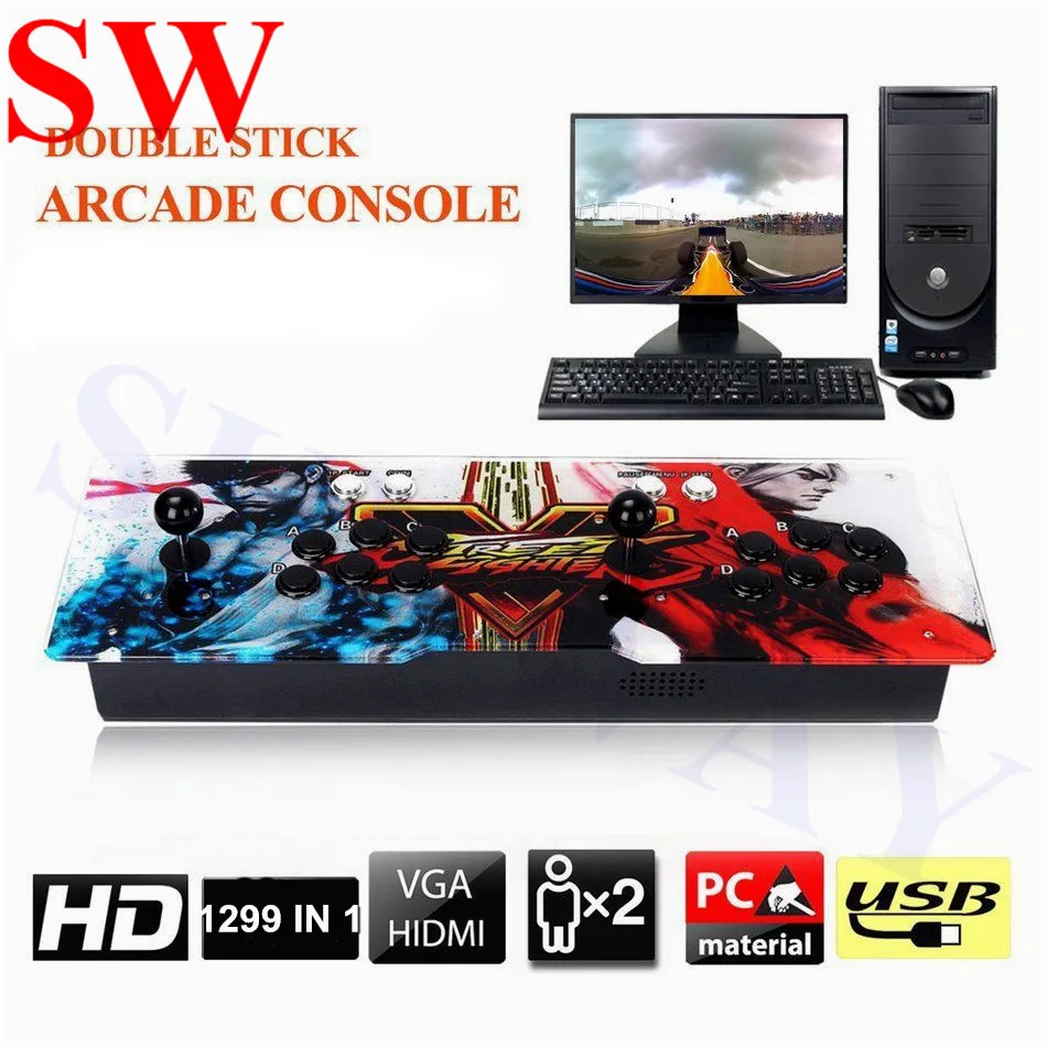 Коробка 9 S/9 H игровая консоль с кнопками джойстика + 2070 в 1/2199 в 1 игровая печатная плата для 2 игроков домашняя игровая консоль MAME