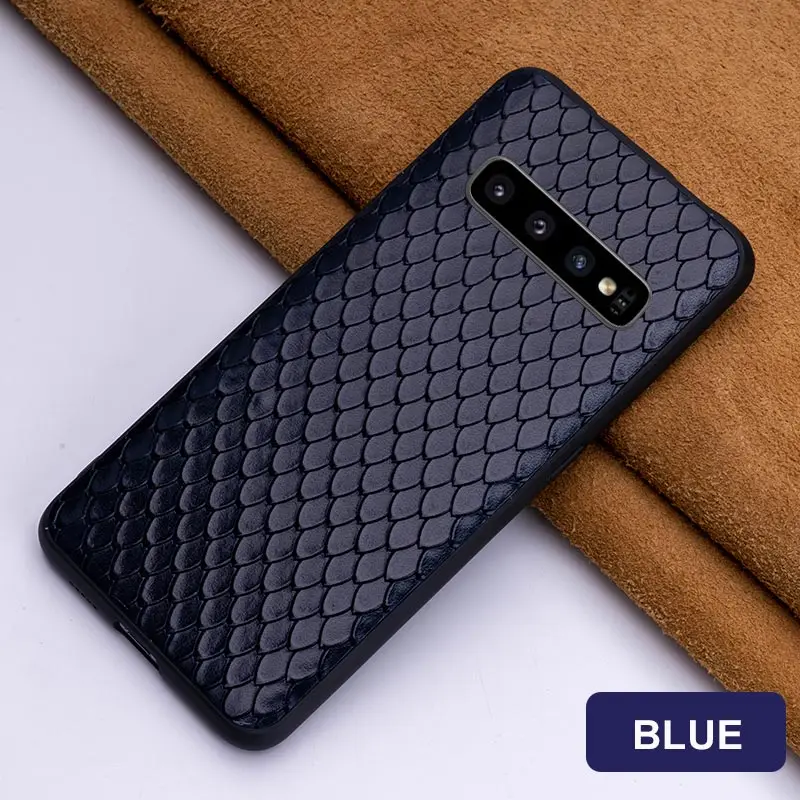 Воловья кожа чехол для телефона для samsung A30 A40 A50 A70 S7 S8 S9 S10 Plus Note 8 9 10 plus чехол для A5 A7 j5 j7 A8 j6 крышка - Цвет: Синий