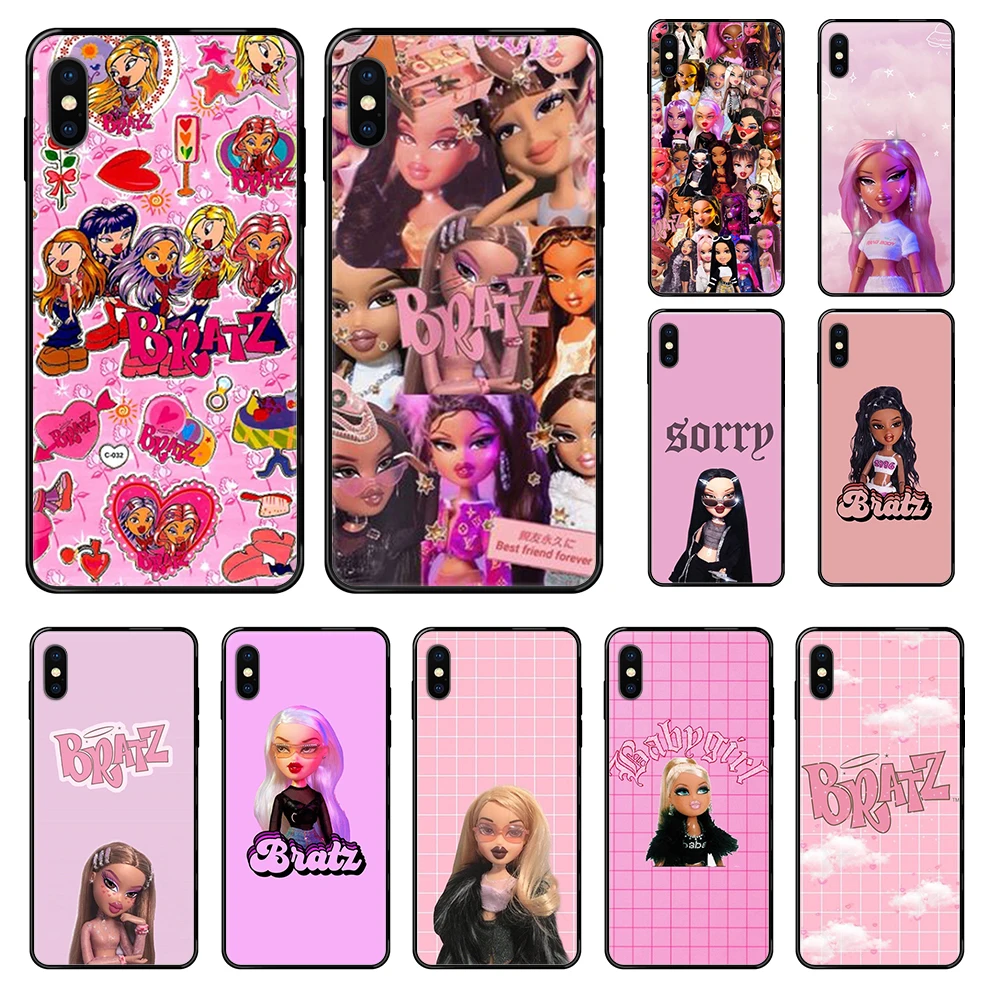 

lovely Doll Bratz soft fashion bumper back black Phone case For iphone 4 4s 5 5S SE 5C 6 6S 7 8 plus X XS XR 11 PRO MAX 2020