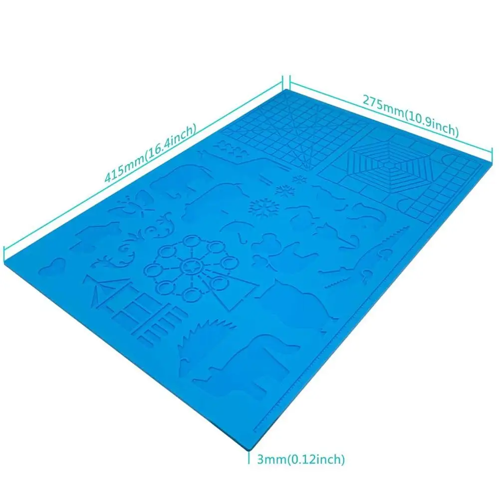 3D Printing Mat Dikale 3D Ручка коврик 3D печать Ручка большой силиконовый дизайнерский коврик 3D ручки для рисования Инструменты для детей и 3d-ручки художники Прямая - Цвет: 3D Printing Mat