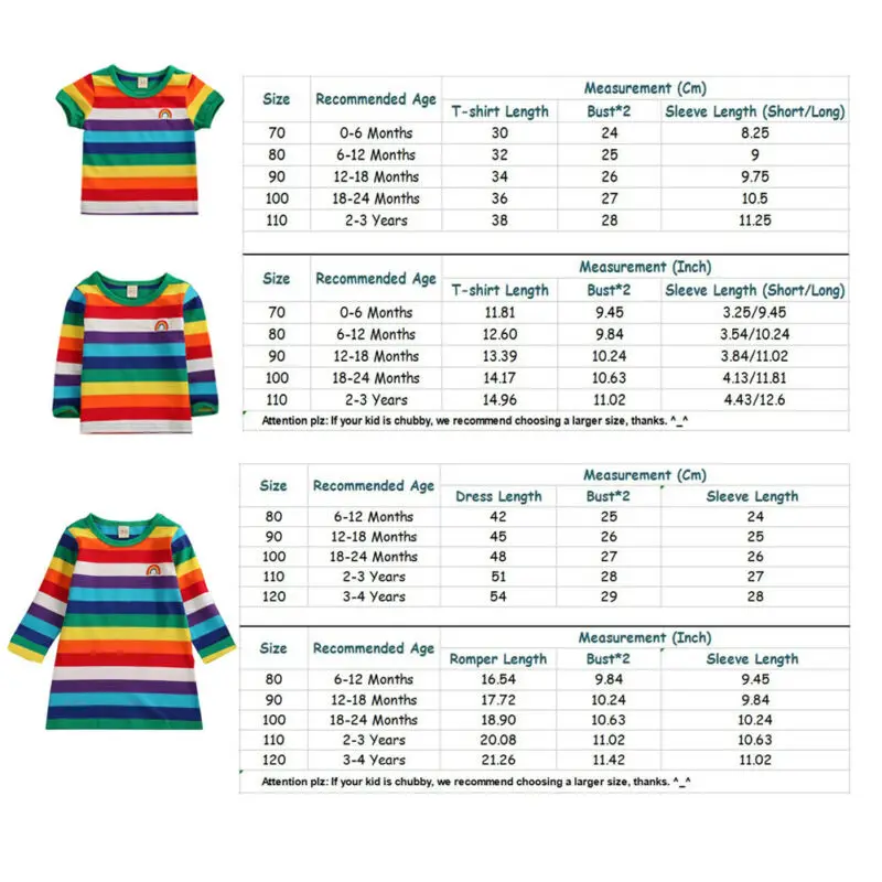 Радужная футболка, милые Повседневные Вечерние платья-футболки в радужную полоску для маленьких девочек