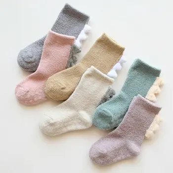 

Newborn Baby Girls Long Socks Cute Cotton Toddler Infant Kids Boy Sock Hosiery Coral Velvet Thick Crochet Dinosaur Lovely Sox