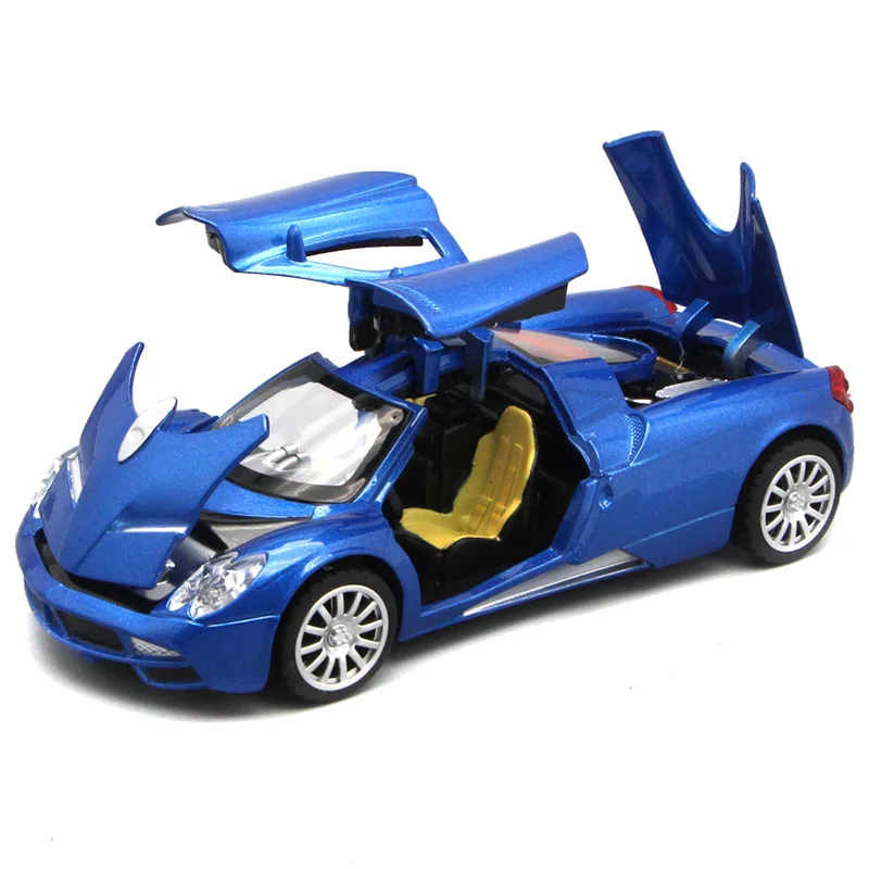 Diecast Collection Pagani Huayra Scale Model As Boys/Kids Metal Vehicle Toys Gift With Openable Doors and Pull Back Function