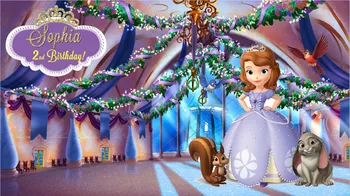 

7x5FT Personalized Sofia the First Princess Castle Palace Pets Party Custom Photo Studio Backdrop Background Vinyl 220cm X 150cm