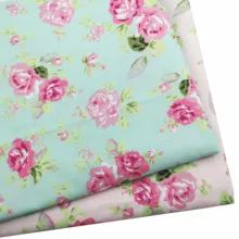 Синий розовый цветок Роза хлопок ткани для Diy детские постельные принадлежности Простыня подушки швейная одежда Tecodos an Metra Tilda