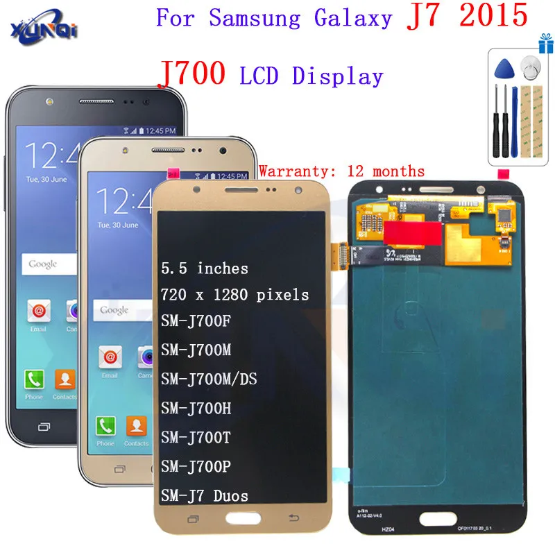 

For Samsung Galaxy J7 2015 J700 J700F J700M J700H LCD Display Touch Screen Digitizer Assembly Black White Gold
