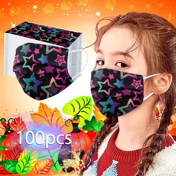 

100/50PC Disposable Children's Masks High Quality Mask Industrial 3Ply Earhook Butterfly Printed Masques Chirurgicaux Jetables