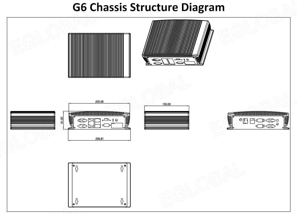 Eglobal Industrial Fanless Mini PC with Intel I5-6360u, I7 10510U, 2 LANs, 2 COM, 24/7 Working, Micro Computer, Linux, 4G SIM, WIFI, VGA, HDMI Description Image.This Product Can Be Found With The Tag Names Cheap Mini PC, Computer Office, High Quality Computer Office, Mini pc