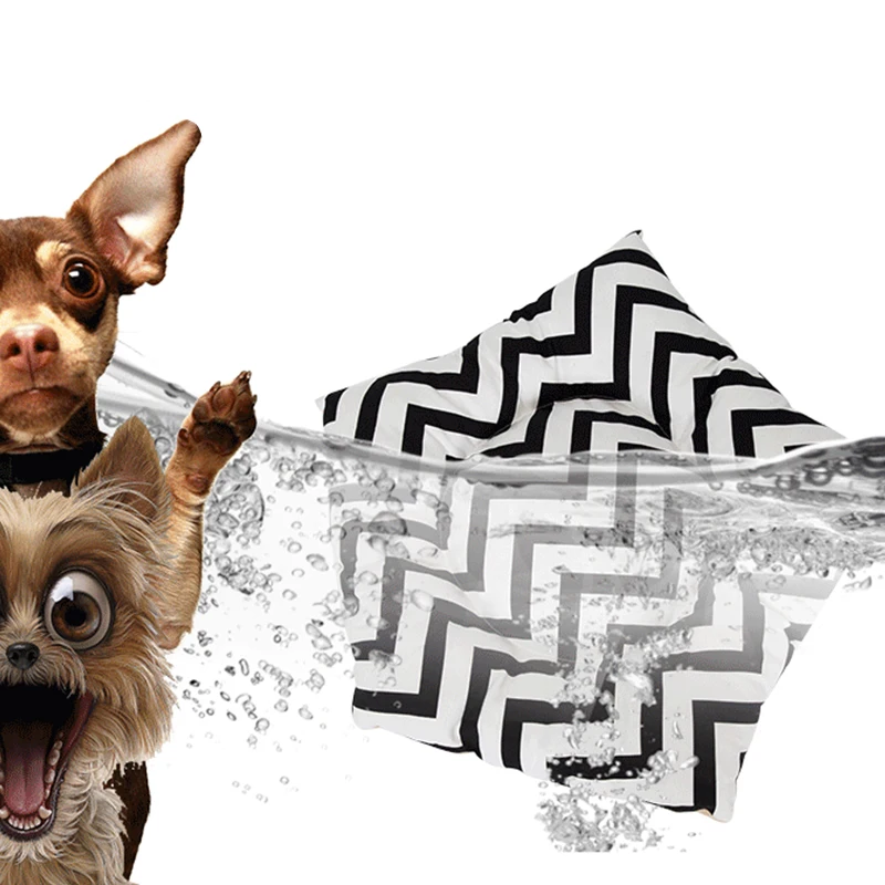 Stripes Foldable Tent Type Pets Dog Bed Washable Cotton Canvas Dog Kennel Cat House Tent For Dogs Basket Pet Bed Dog Accessories
