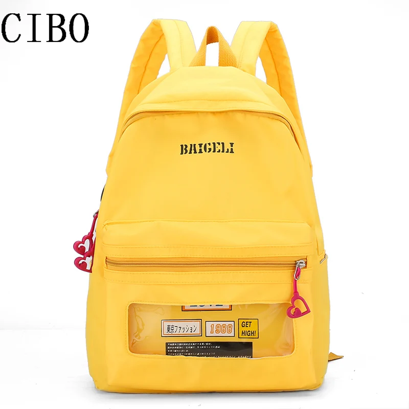 

Girls Casual Printing School Shoulder Bags Women Nylon Solid Color Simple Travel Backpack Preppy Style Knapsack mochila feminina