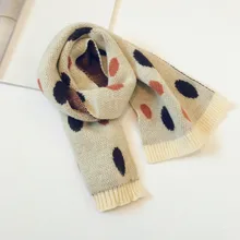 Осенне-зимний детский шарф в горошек, модный однотонный шарф в Корейском стиле для мальчиков и девочек 61