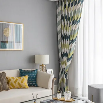 

Modern Minimalist Polyester Cotton Printed Curtain Bedroom for Curtain