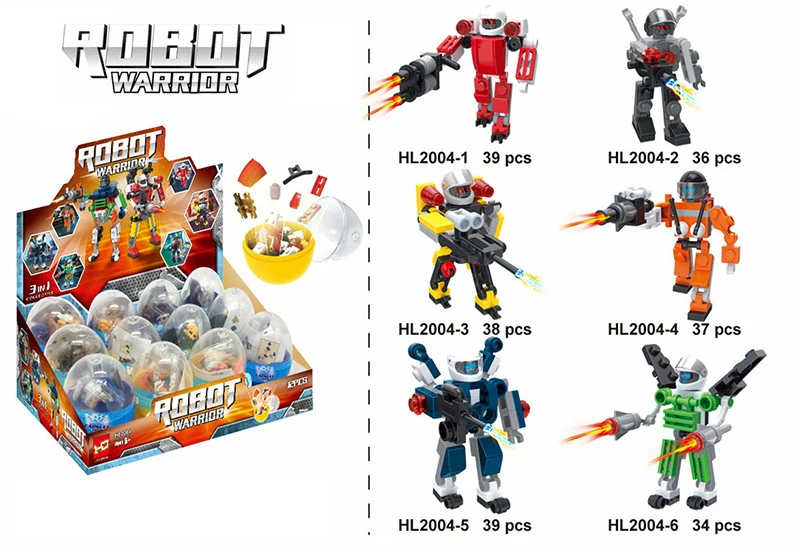 Robot series Случайная 1 шт. маленькая частица строительный блок витое яйцо игрушка динозавр животное робот моделирование семья комбинация прозрачная яичная скорлупа - Цвет: Robot series