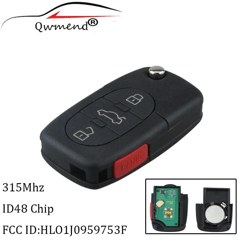 3+ 1 кнопки дистанционного ключа для VW Volkswagen Beetle Гольф 1988 1999 2000 2001 для Volkswagen HLO1J0959753F 753F 315 МГц ключ