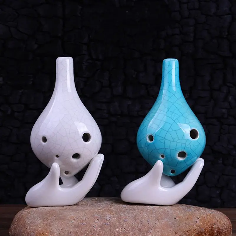C Ключ ocarina 6 отверстий бамбуковые листья шаблон обучающих музыкальный инструмент для начинающих начальной подготовки