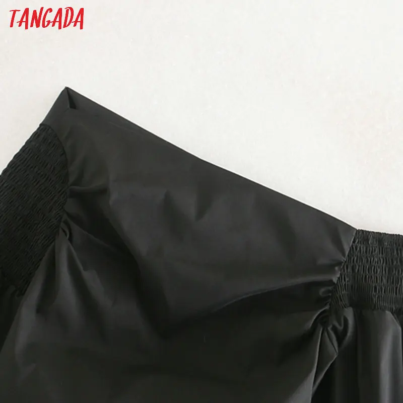 Tangada, Женская винтажная блузка с открытыми плечами, с длинным рукавом, Сексуальная плиссированная рубашка, Женские повседневные топы, blusas XN04