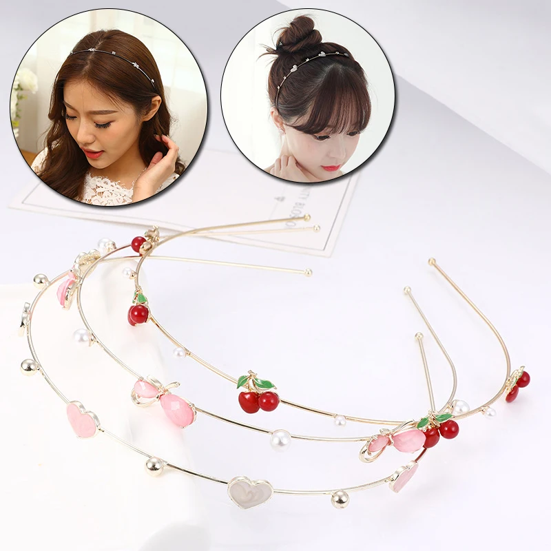 Женские милые обручи для волос девочек блестящие аксессуары металлическая лента