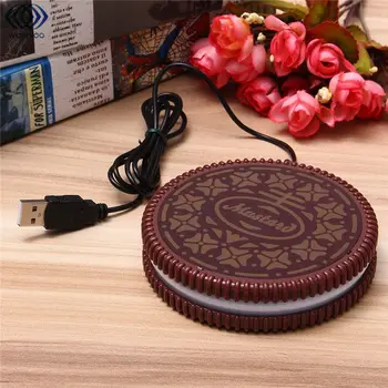 

Mat Cup Keep Warmer Milk Heater Coffee Mug Drink Coaster Tea Insulation USB Mug Heating Pad COOKIE Design Cup USB-POWERED UK