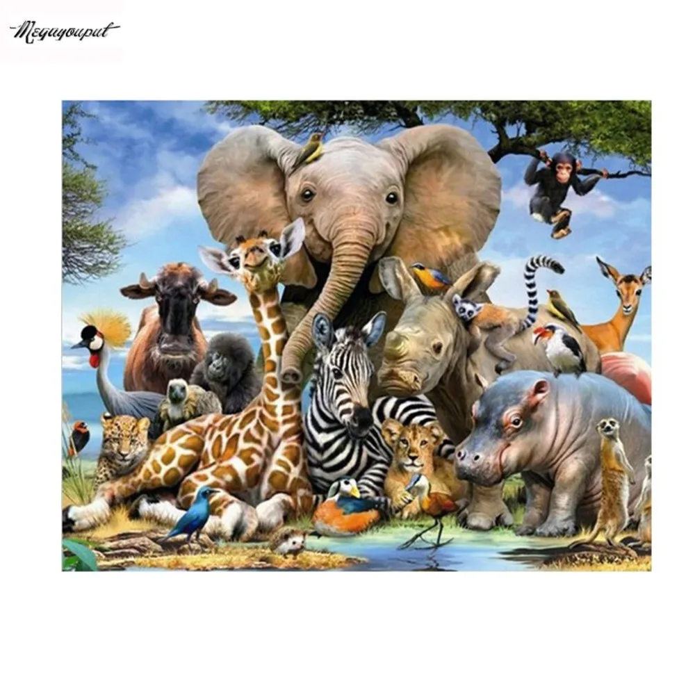 5D алмазная картина по номерам вышивка-Шитье Сделай Сам животные мир выглядят