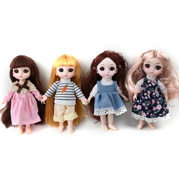 

Dolls Accessories 16cm Big Eyes Doll Simulation Princess Dress up Toy Clothes Doll Fashion Style Kids Children's Christmas Gift