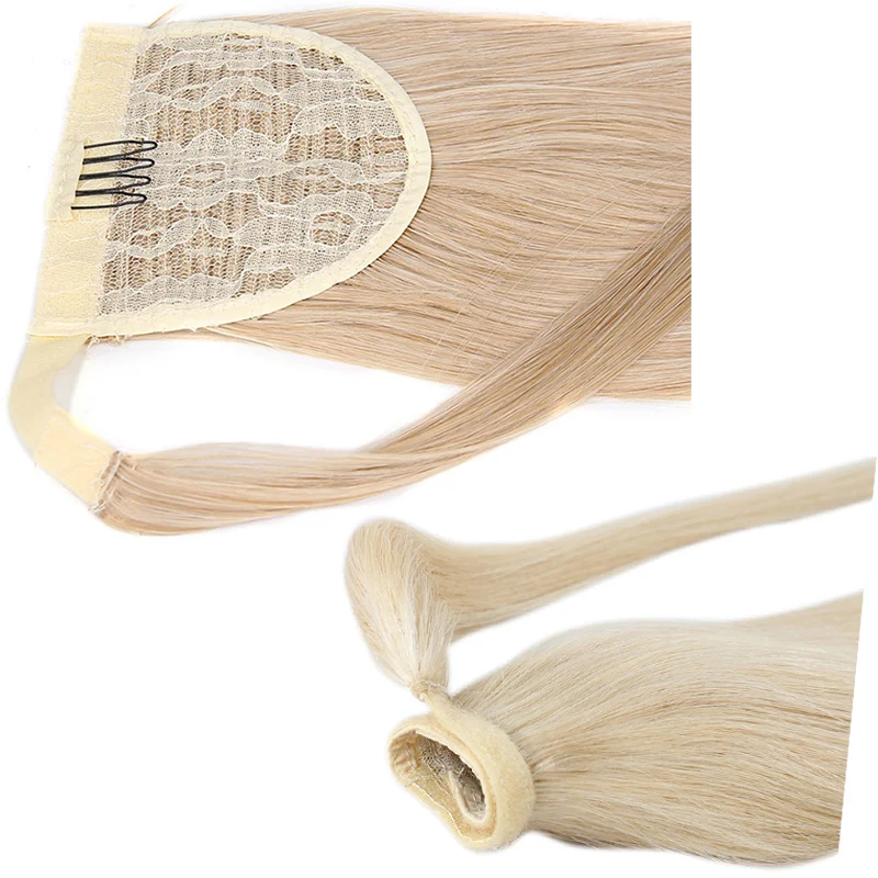 Накладные волосы Ailiade прямые Remy для конского хвоста в европейском стиле