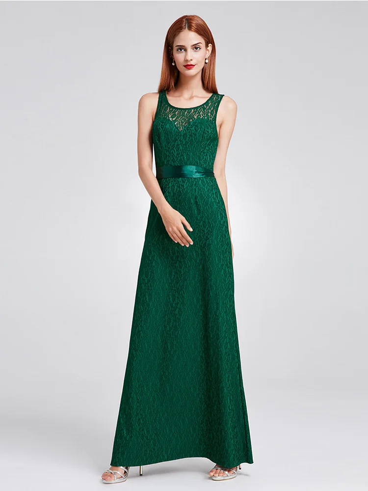 Это Yiiya вечерние платья Кружева o-образным вырезом размера плюс спинки Robe De Soiree C421 Elgant Длинные вечерние платья без рукавов для женщин
