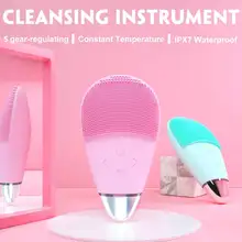 Горячий Электрический силиконовый кисть для очистки дица очищающее средство для лица поры вибрационный массаж USB перезаряжаемая умная ультразвуковая поверхность очиститель