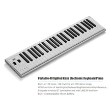 Портативное миди фортепиано с электронной клавиатурой 49 клавиш электрическое пианино 128 тонов 128 Ритм 100 демонстрационные песни обучающая запись с сумкой
