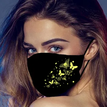 

5pc Butterfly Print Adult Mouth Masks For Dust Protection Face Cover Casual Outdoor Mask Washable Earloop Mask Mascarilla Masque