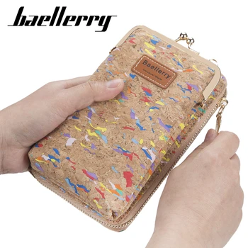 

2020 New Fashion Women Wallets Wood Grain Chain Long Top Quality Card Holder Classic Female Purse Zipper Brand Wallet For Women
